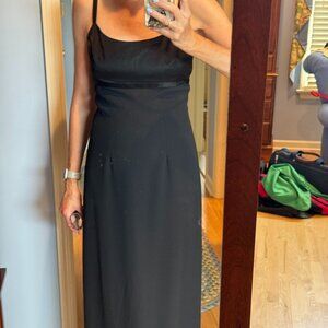 Laundry Shelli Segal Black Maxi Dress Size 8 Bow Detail on Back